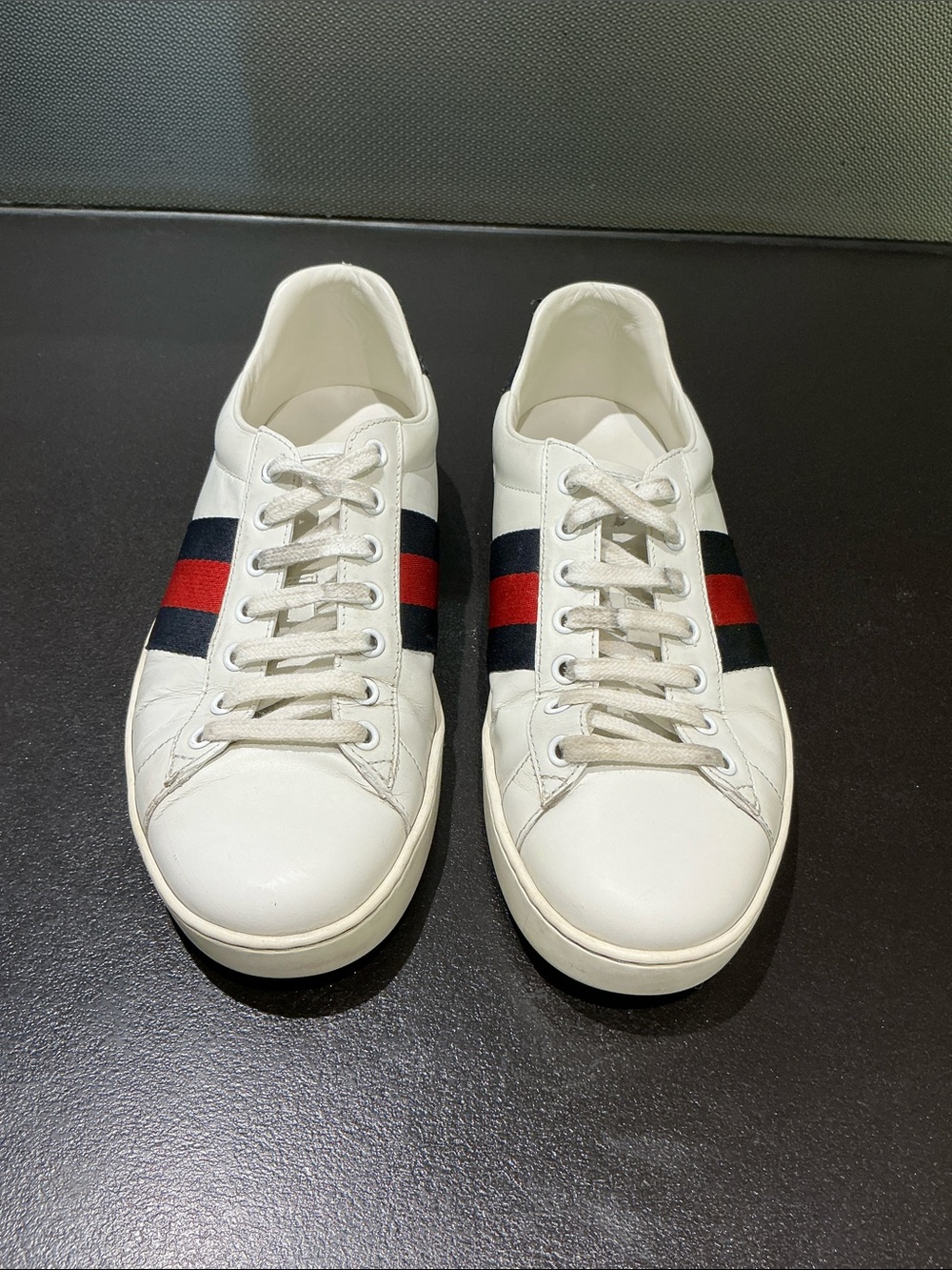 Men's authentic Gucci Ace Leather Sneakers